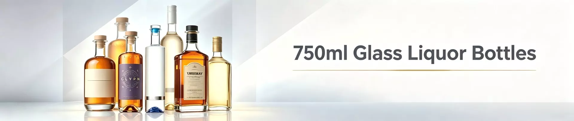 750 ml brennevinsflasker i glass