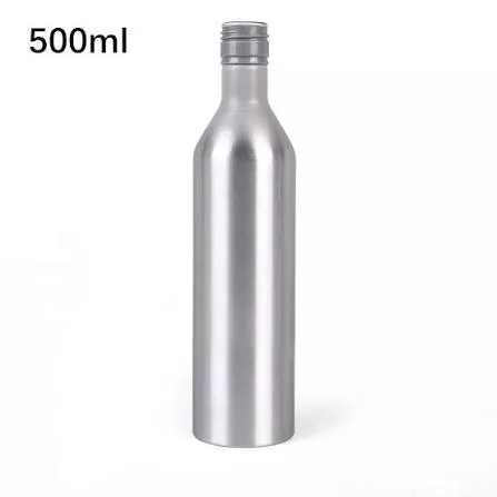 500 ml slank høy brennevinsflaske i aluminium med ROPP skrukork