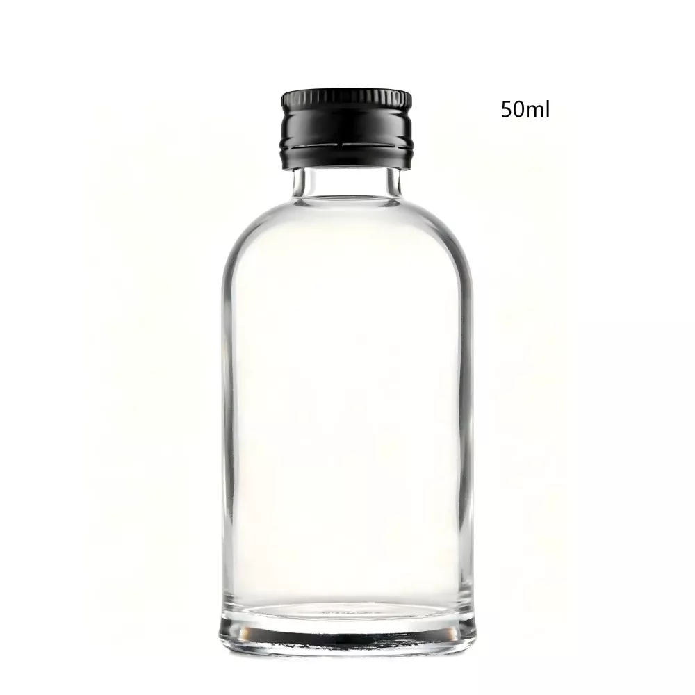 50ml glass rund irsk whiskyflaske med skrukork