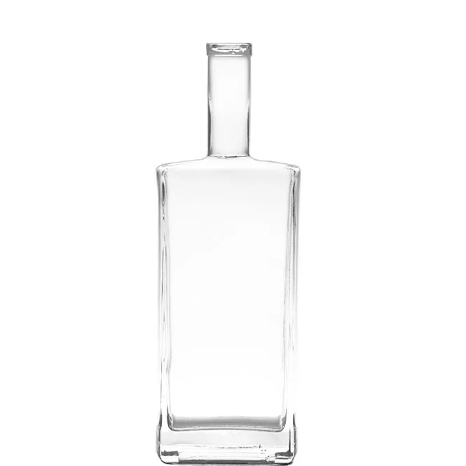 750 ml tom firkantet spritflaske av klart glass