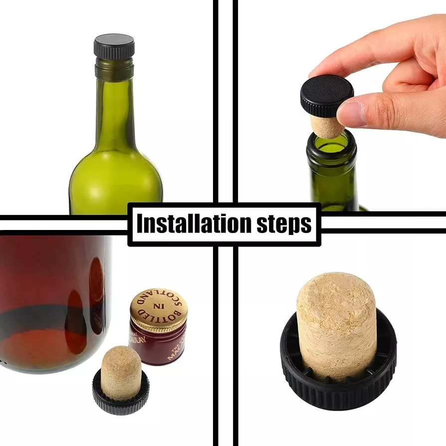 Wood Cork Stopper With Plastic Top